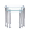Nest of 3 Tempered Glass Nested Tables Side End Lamp Sofa Tables Living Room