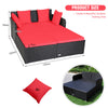 Rattan Garden Daybed Furniture Set Patio Sun Bed 2 Seater Lounger with Cushions
