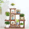 Tiered Wood Plant Stand Vertical Display Flower Pot Shelf Balcony Entryway Porch