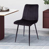 2pcs Dining Chairs Barstools Set Velvet Cushion Padded Metal Legs Kitchen Chair