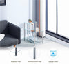 3 Tier Clear Tempered Glass Corner Sofa Table Step Side End Table Storage Shelf