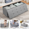 120L Folding Storage Ottoman Oxford Fabric Footstool Bench Toy Box Chest w/Lid