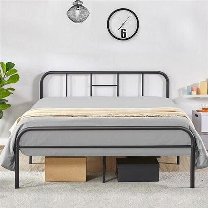 Double Bed Frame 4ft6 Metal Platform Mattress Foundation Base with Slat Support
