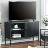 Industrial TV Stand 4ft Steel Entertainment Cabinet w/ Storage Shelves Cupboard
