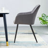 2X Grey Velvet Dining Chairs Armchairs Kitchen Dining Room Chair Padded Seat