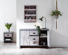 Large Grey Sideboard Storage Unit 2 Drawers 3 Doors Metal Handles Industrial