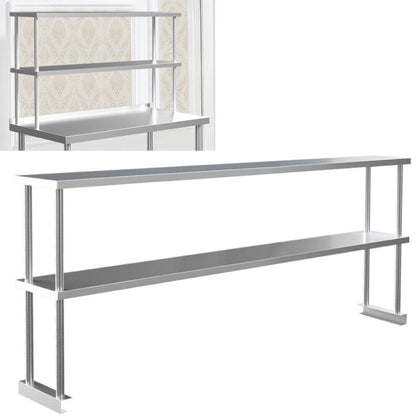 Commercial Kitchen Stainless Steel Single/Double Tiers Overshelf For Prep Tables