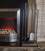 4pc Square Fire Companion Set Modern Silver Fireside Tools Coal Fire Wood Burner