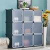 9 Cubes DIY Modular Closet Cabinet Bookcase Storage Display Unit Organizer Doors