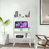 4 Tier White Corner Computer Desk PC Laptop Table with Shelves Home Study Office