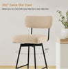 Set of 2 Bar Stools 360° Swivel Padded Counter Height Chair Kitchen Dining Stool