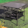 Folding Camping Table Portable Outdoor Garden Dining Picnic Fishing BBQ w/Basket