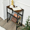 Industrial Sofa Side Table Coffee Snack Table Laptop Desk with Magazine Holder