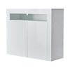 White Sideboard Cabinet High Gloss Cupboard Storage Furniture With LED 2 Doors