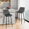 2X Modern Bar Stools Velvet Breakfast Stool Kitchen Pub Chair Metal Leg