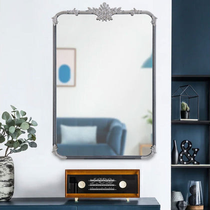 Sliver Grey Portico Large Ornate Iron Mirror Wall Mirror Hallway Bedroom Decor