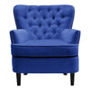 Modern Upholstered Velvet Armchair Matching Footstool Sofa Chair With Wood Legs