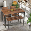 4PCS Dining Table & Chair Set Kitchen Furniture W/ Storage Bench Space-Saving