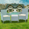 Outdoor Rattan Garden Furniture 3PCS Bistro Set Patio Wicker Table & Chair Set.