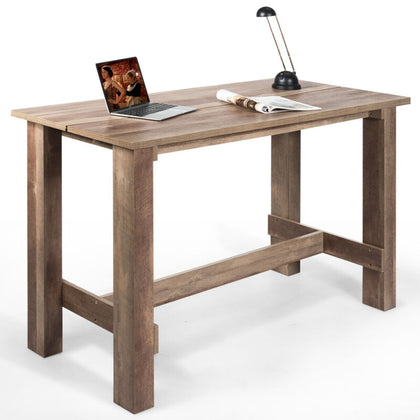 Wooden Dining Table Large Computer Desk Writing Workstation with Hollow Design