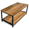 Industrial Coffee Table 2-Tier Storage Centre Table Wood Side Table Living Room