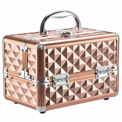 EXLarge Cosmetic Box & Nail Polish Vanity Beauty Makeup Jewelry Saloon Case Gold