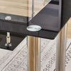 2 Tiers Tempered Glass Dining Table Metal Legs with Storage Shelf Dining Room