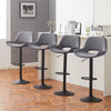Set of 2 Grey Faux Leather Bar Stools Swivel Gas Lift Foot Rest Pub Chair Modern