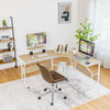 Modern L-shaped Home Office Desk 225cm Long Computer Workstation Corner PC Table