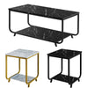 45/105cm Marble Effect 2-Tier End Table Sofa Side Tables Bedside for Living Room