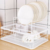 2 Tier Dish Drainer Rack Kitchen Counter Plates Bowls Utensil Draining Holder