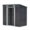 4'x6' Metal Outdoor Garden Tool Storage Shed Window House with Dual Door & Base