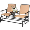 2 Seater Garden Swing Glider Lounge Chair Patio Rocking Armchair W/ Center Table