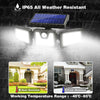 74LED Solar Powered PIR Motion Sensor Lamp Outdoor Garden Security Wall Light UK