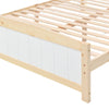 Kids Bed 4FT6 Double Size Bed Solid Pine Wooden Bed Frame w/Storage Headboard QS