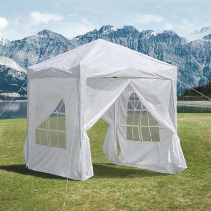 2X2 m White Pop-up Gazebo Marquee Canopy Outdoor Waterproof Garden Tent