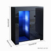 Modern Sideboard Display Cabinet Cupboard High Gloss 2 Doors 3 Drawers LED