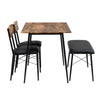 Dining Table and 2 Chairs Bench Set Industrial Kitchen Dining Table Set BT