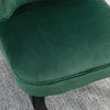 2x Accent Dining Chairs Occiaonal Chair Velvet Green Dining Room Bedroom Wooden