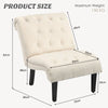 Armless Accent Chair Modern Leisure Chair Ergonomic Backrest & Overstuffed Seat