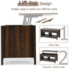 110cm Modern Lift Up Top Coffee Table Desk W/ Hidden Storage & Divided Shelf