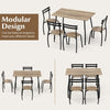 5 Pieces Kitchen Dining Set Modern Breakfast Table and 4 Chairs Space-saving