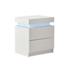 2/3 Drawers High Gloss Front Bedside Table Cabinet LED Nightstand Black/White