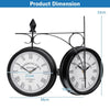 Double Sided Wall Clock Vintage Grand Retro Clock Outdoor Garden Hanging Clock