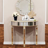 Half Moon Mirrored Console Table Dressing Desk Sofa Hallway Glass Accent Display