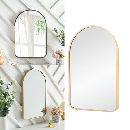 60/70cm Black/Gold Wall Mirror Alum Frame Home Bathroom Glass Mount Vanity Arch