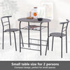 3 Pcs Compact Dining Room Set Kitchen Breakfast Bar Table with Storage Shelf