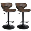 Set of 2 Bar Stools Adjustable Swivel Leather Pub Chair Kitchen Dining Chairs