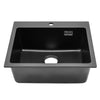 Black Stone Resin Single Bowl Kitchen Sink Undermount w/ Drainer Waste Kit 550mm