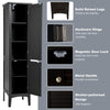 5-Tier Bathroom High Cabinet Freestanding Storage Cabinet Organizer 2 Shelves